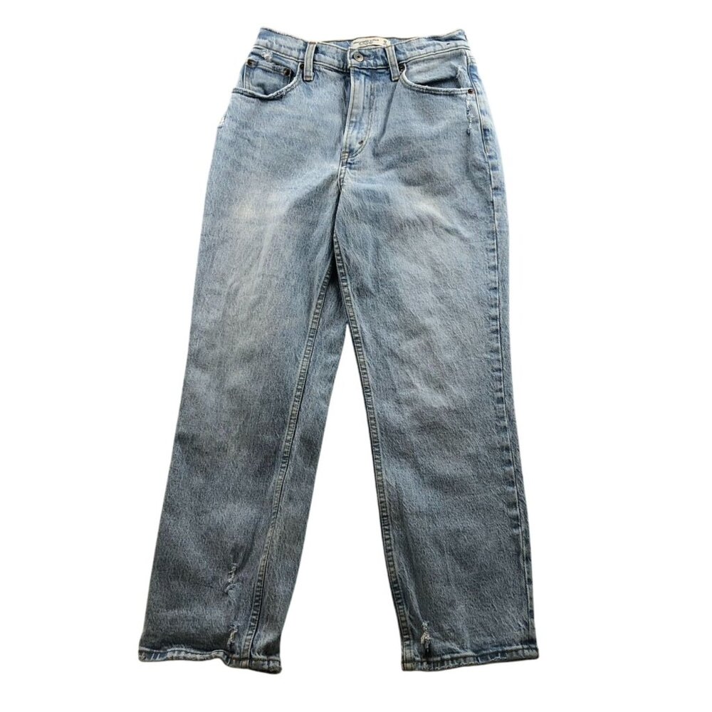 Abercrombie & Fitch Womens Jeans 26/2 90s Straight High Rise Distress Straight